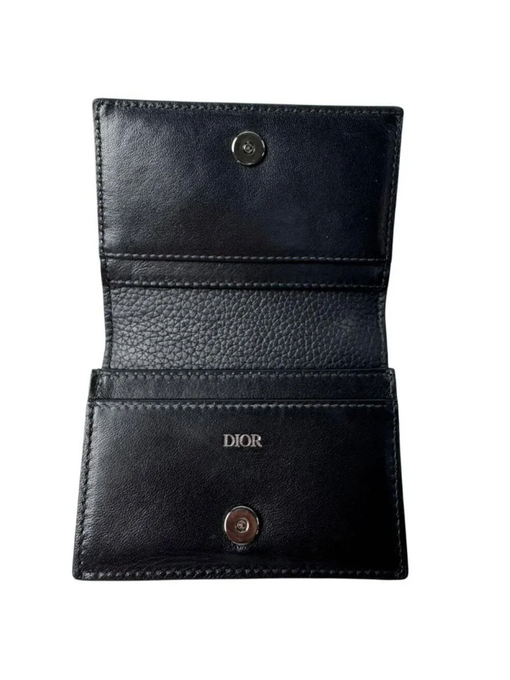 Dior Business Card Holder Leather Black